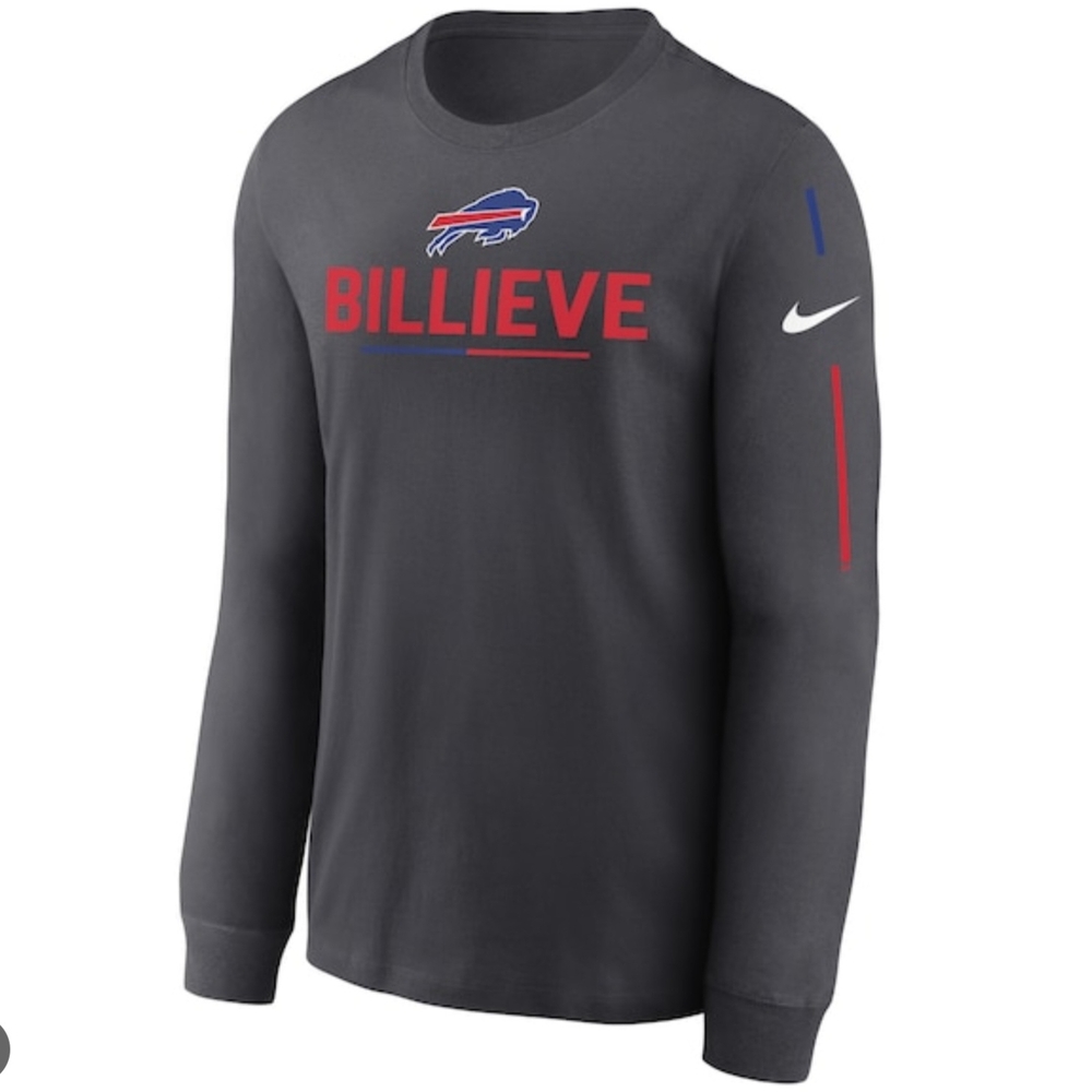 Nike Gray Long Sleeve 'Billieve' Buffalo Bill T-Shirt